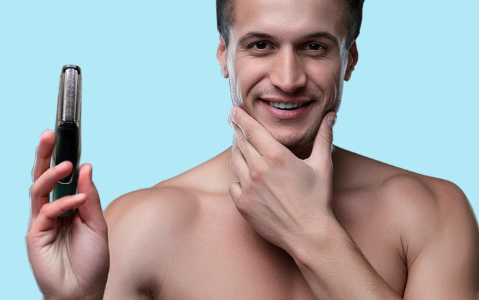 Detach the V-Shaped Head and attach the Foil Shaver Head to shave off the hair from your cheeks and make your beard look perfectly groomed. Move the foil shaver up and down, left and right on top of the area you are targeting. Make sure it is close enough to the area to ensure maximum contact and efficiency.